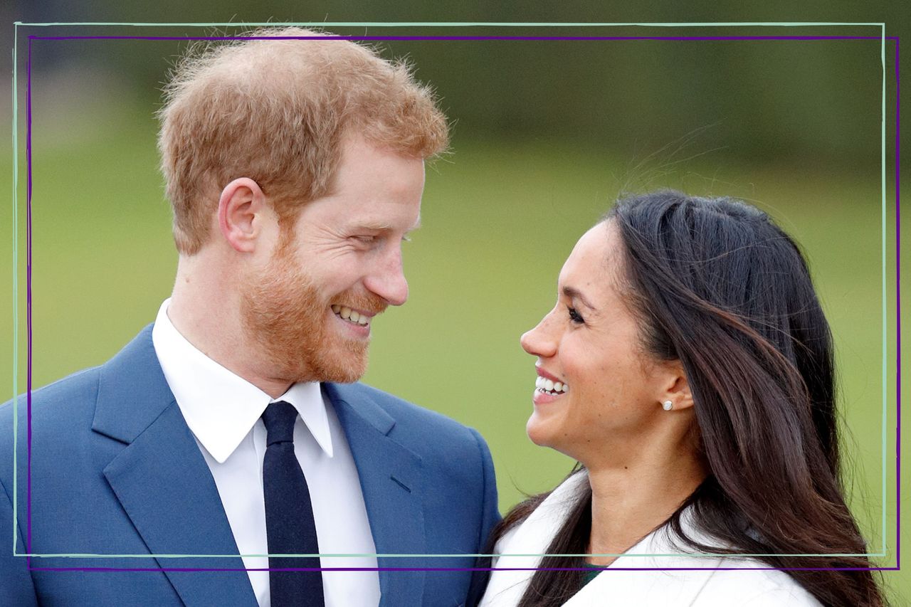 Prince Harry and Meghan&#039;s new couple portraits wow fans, seen here as they announced their engagement at The Sunken Gardens