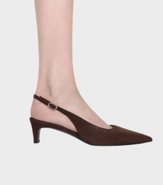 Image of brown slingback heels