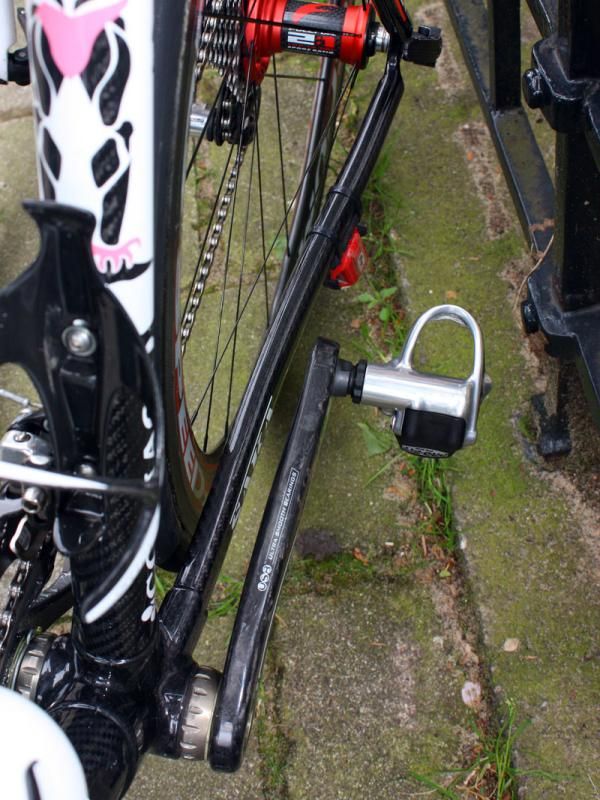 Sacha Modolo's (Colnago-CSF Inox) Colnago C59 chain stays are much more rectangular than the company's other frames.