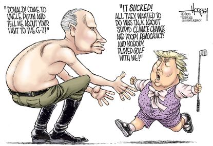 Political Cartoon Putin G7 Summit Trump Climate Change Democracy