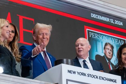 President-elect Donald Trump rings the opening bell on the trading floor of the New York Stock Exchange (NYSE) on December 12, 2024 in New York City