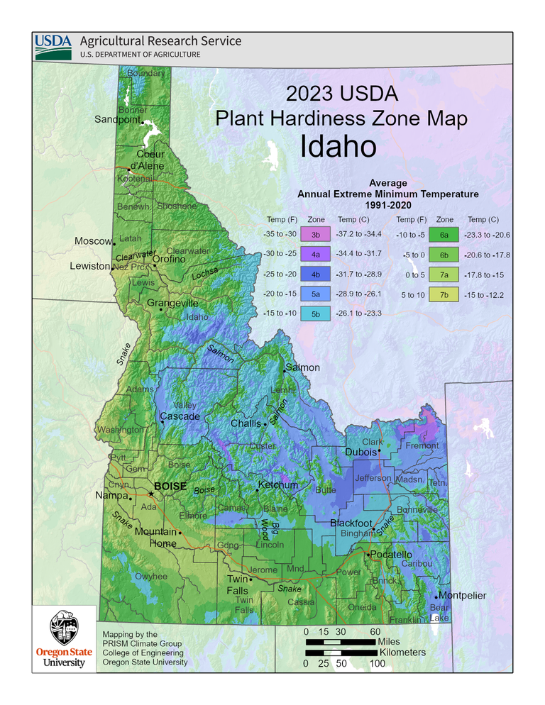 USDA Map Of Idaho Hardiness Planting Zones Gardening Know How