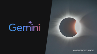 Google Gemini logo / AI generated image of an eclipse 