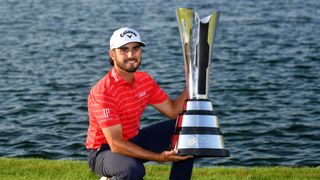 Abraham Ancer with the PIF Saudi International trophy