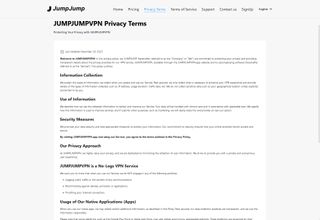 JumpJump VPN's privacy policy