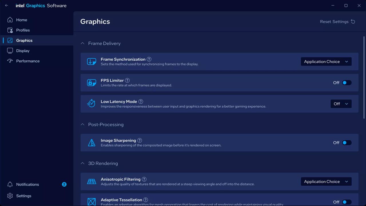 Intel's new Graphics Software app