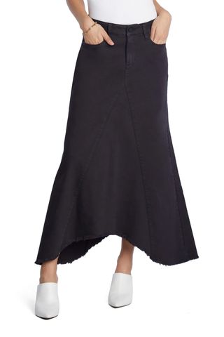 best maxi skirts, Wahslab Denim Selma Pieced Asymmetric Denim Maxi Skirt