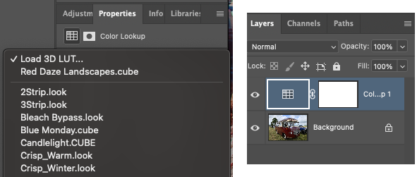 How to load in the LUTs you've made