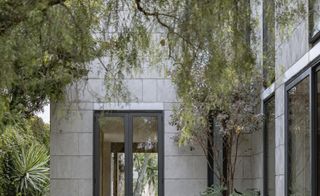 paved terrace and greenery at Casa Agua