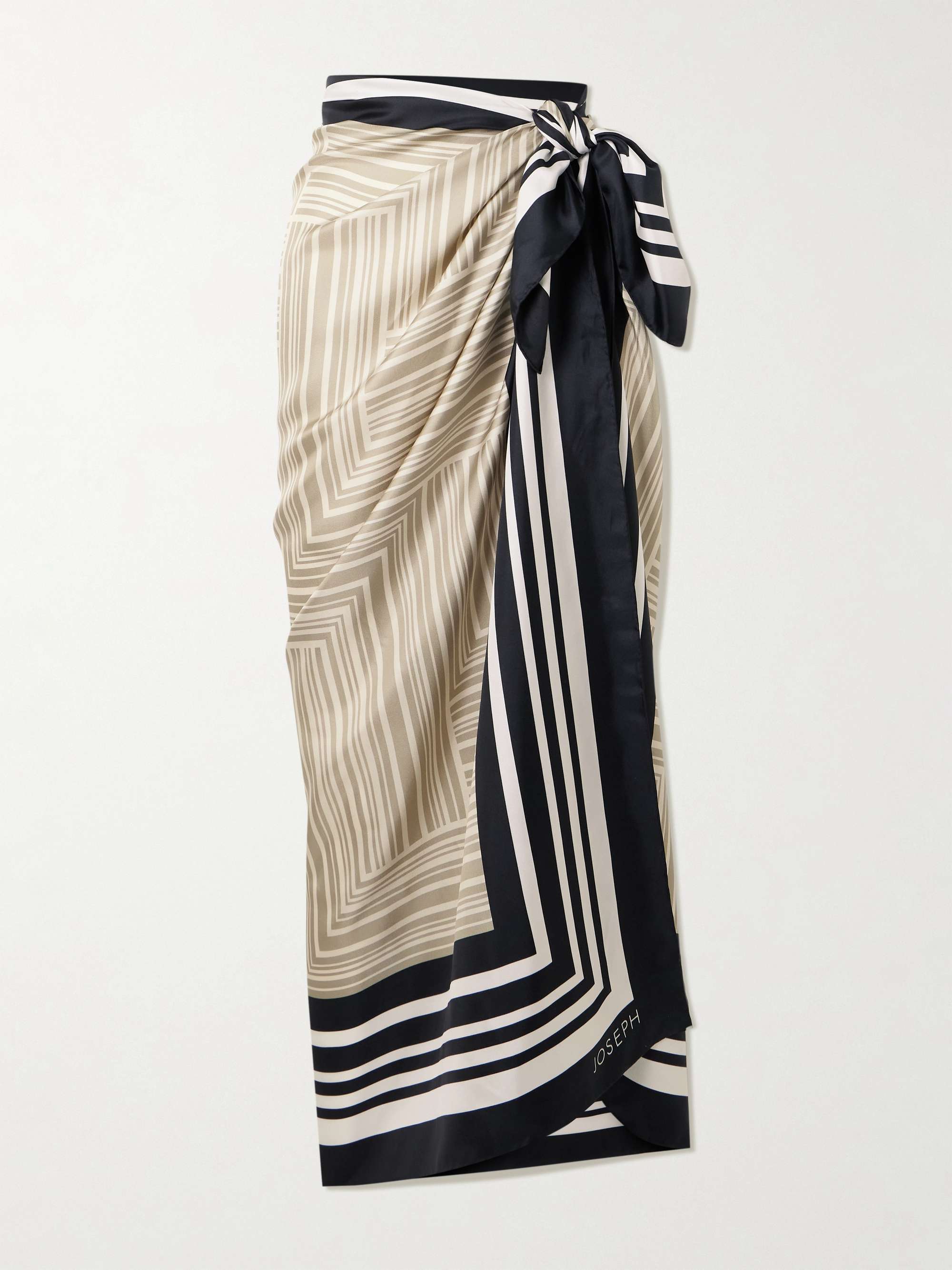 Nixie Striped Silk Satin-Twill Pareo