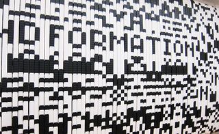 Bit.Code has 96 plastic chains, each with the same black and white code, or pixels constellations