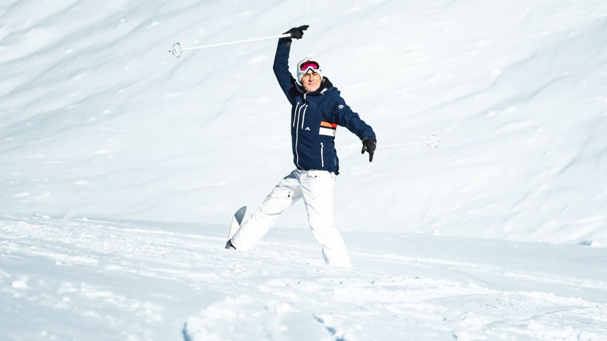 Hermann Reitberger does ski ballet in Verbier