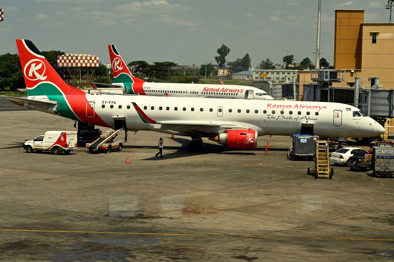 A Kenya Airlines plane