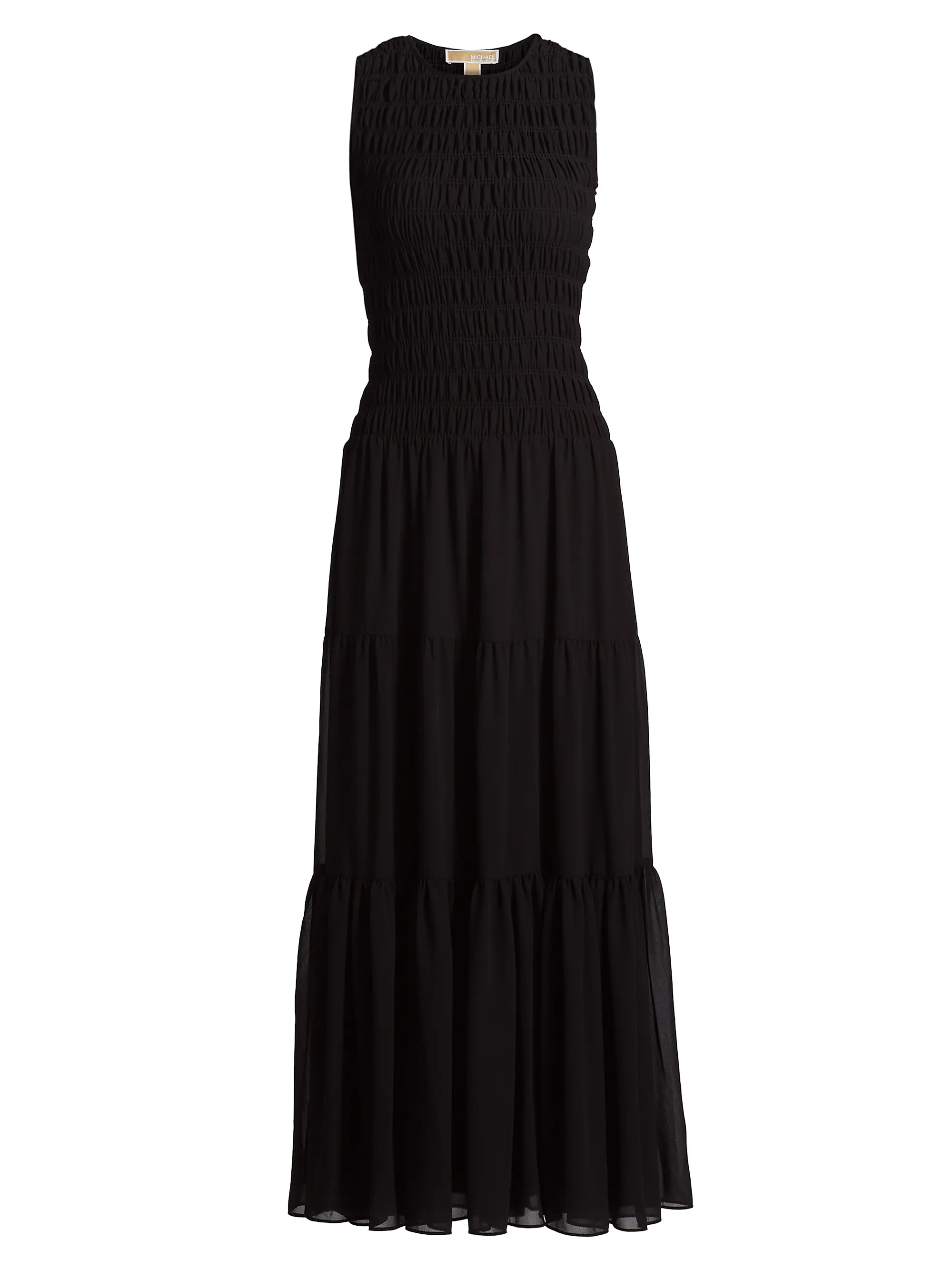 Smocked Tiered-Hem Tank Maxi Dress