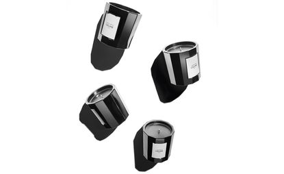 Celine candle collection designed by Hedi Slimane in black glass containers 