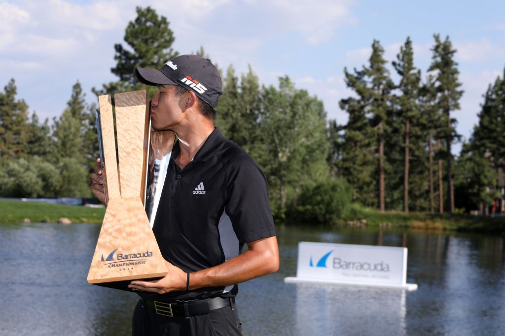 Collin Morikawa with the Barracuda Championship trophy. Getty Images 1164806529. Barracuda Championship Live Stream