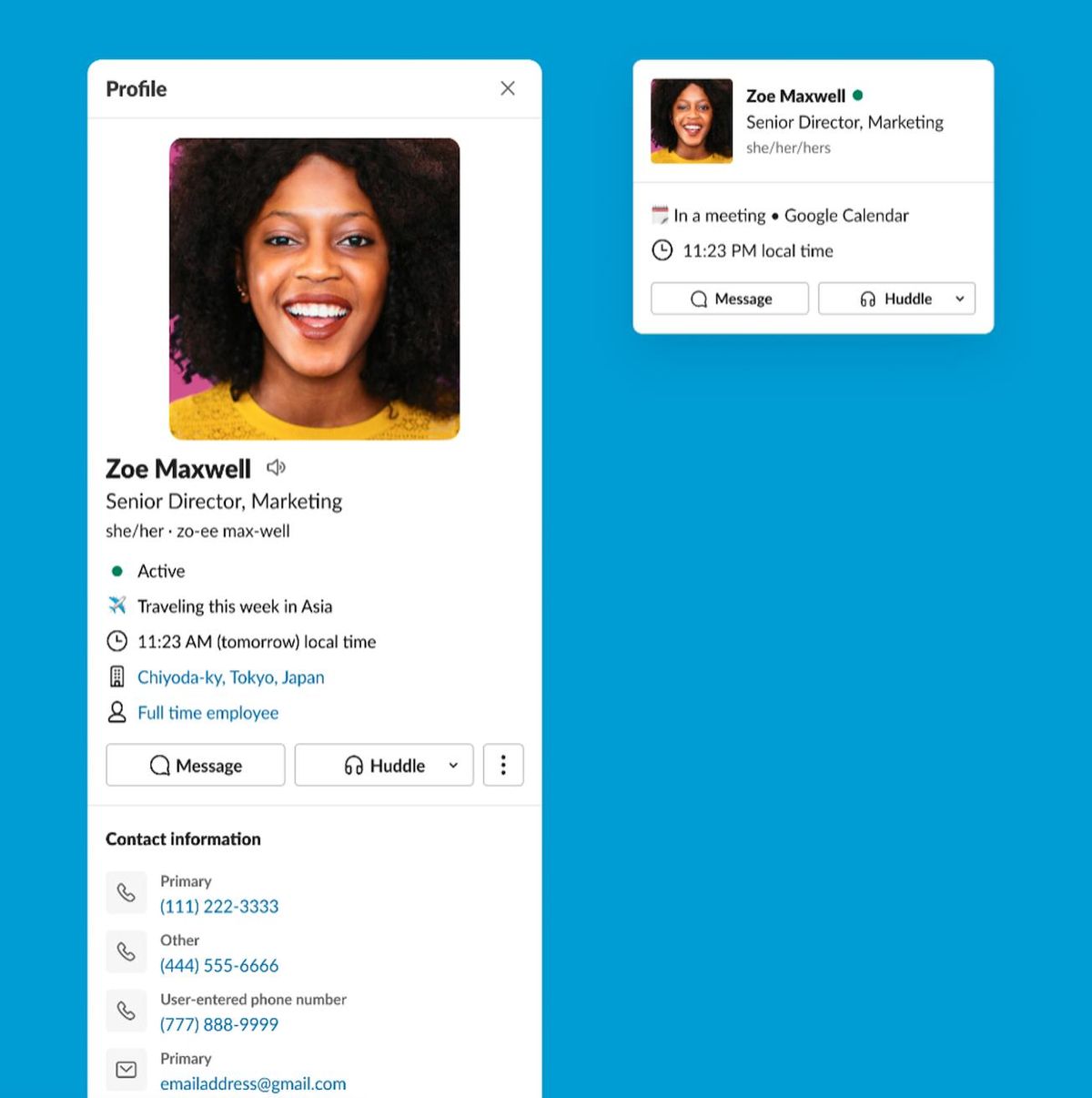 Slack New Profile Layout