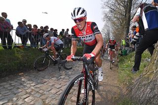John Degenkolb (Trek-Segafredo) climbs the Koppenberg during Tour of Flanders