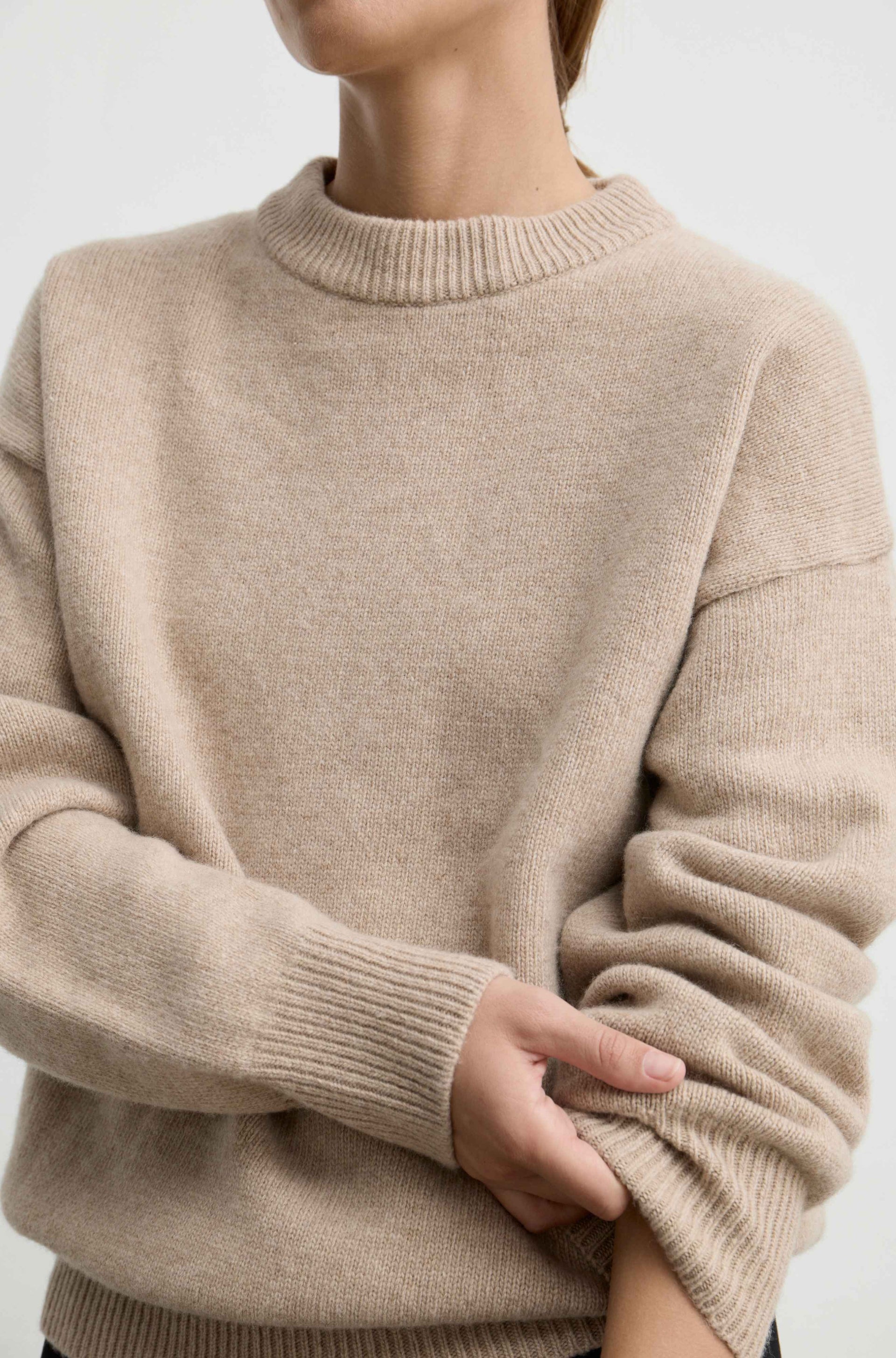 Oversized Wool/cash Sweater - S / Dark Oatmeal