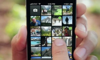 On Facebook's Instagram-like camera app, users can select multiple photos to upload directly onto their Facebook wall.