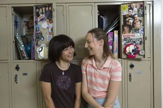 maya and anna at their lockers in Pen15