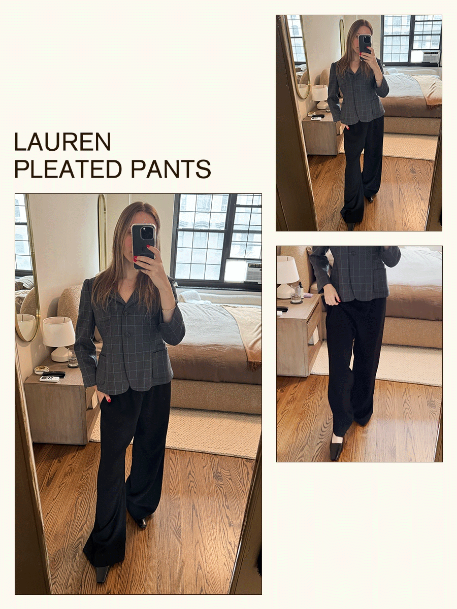 Nikki Chwatt is wearing Leset pants for a try-on and review.