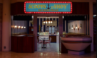 The Scoops Ahoy store, featuring one of the best Stranger Things fonts