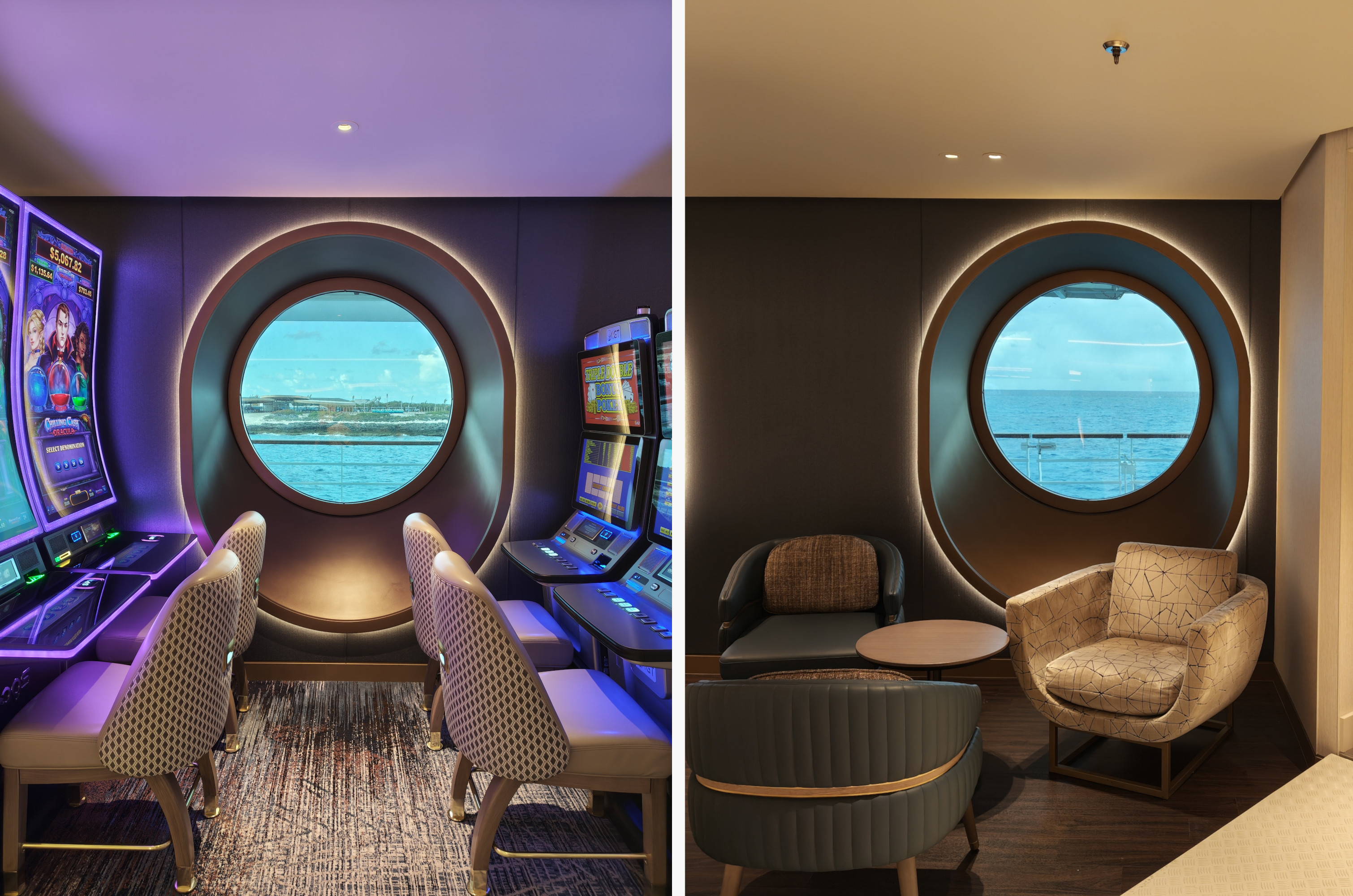 The Luna's casino (left) is an important onboard offering