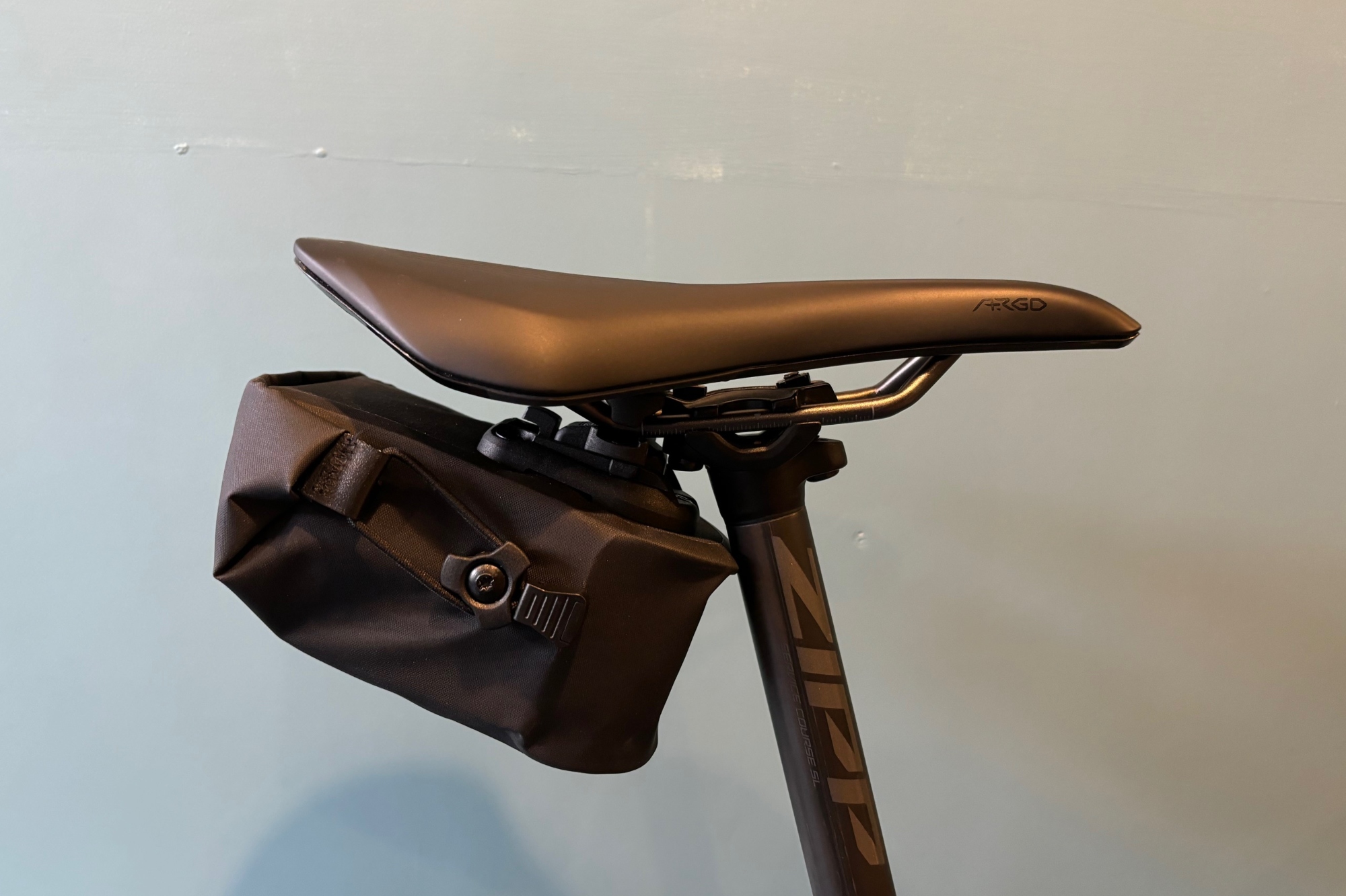 Ortlieb Micro Two seat bag attached to a bike