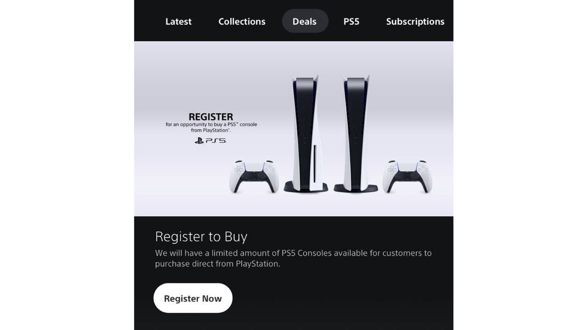 Still can't find a PS5? You can now register to buy one on the