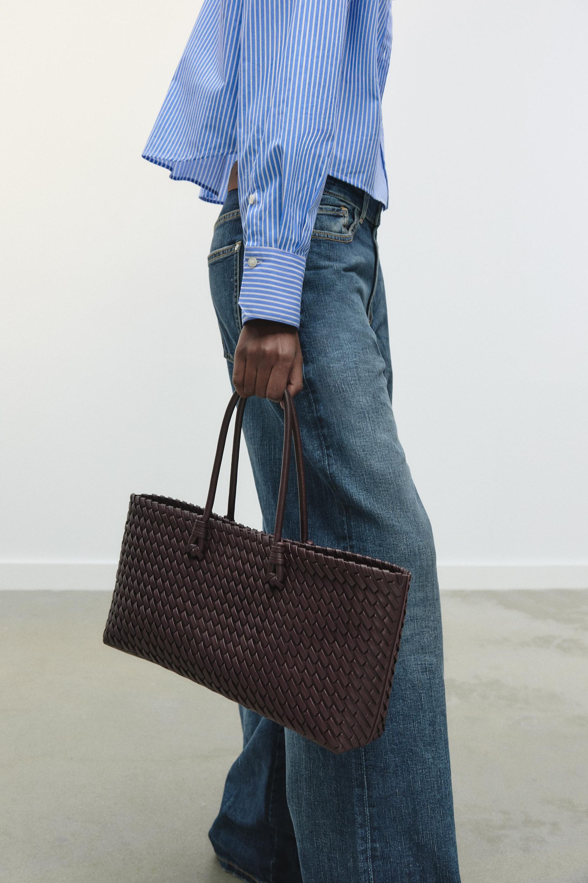 Braided Elongated Tote Bag