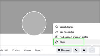 how to block someone facebook - click block
