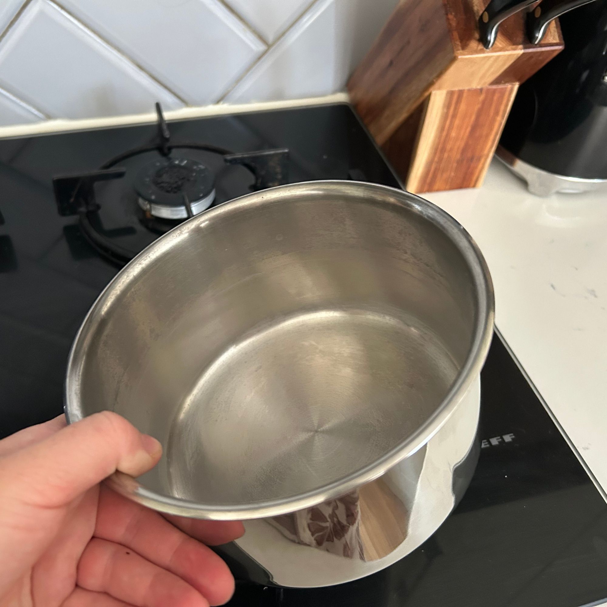 Tefal Ingenio Emotion 22-Piece Pan Set - saucepan after being cleaned in dishwasher