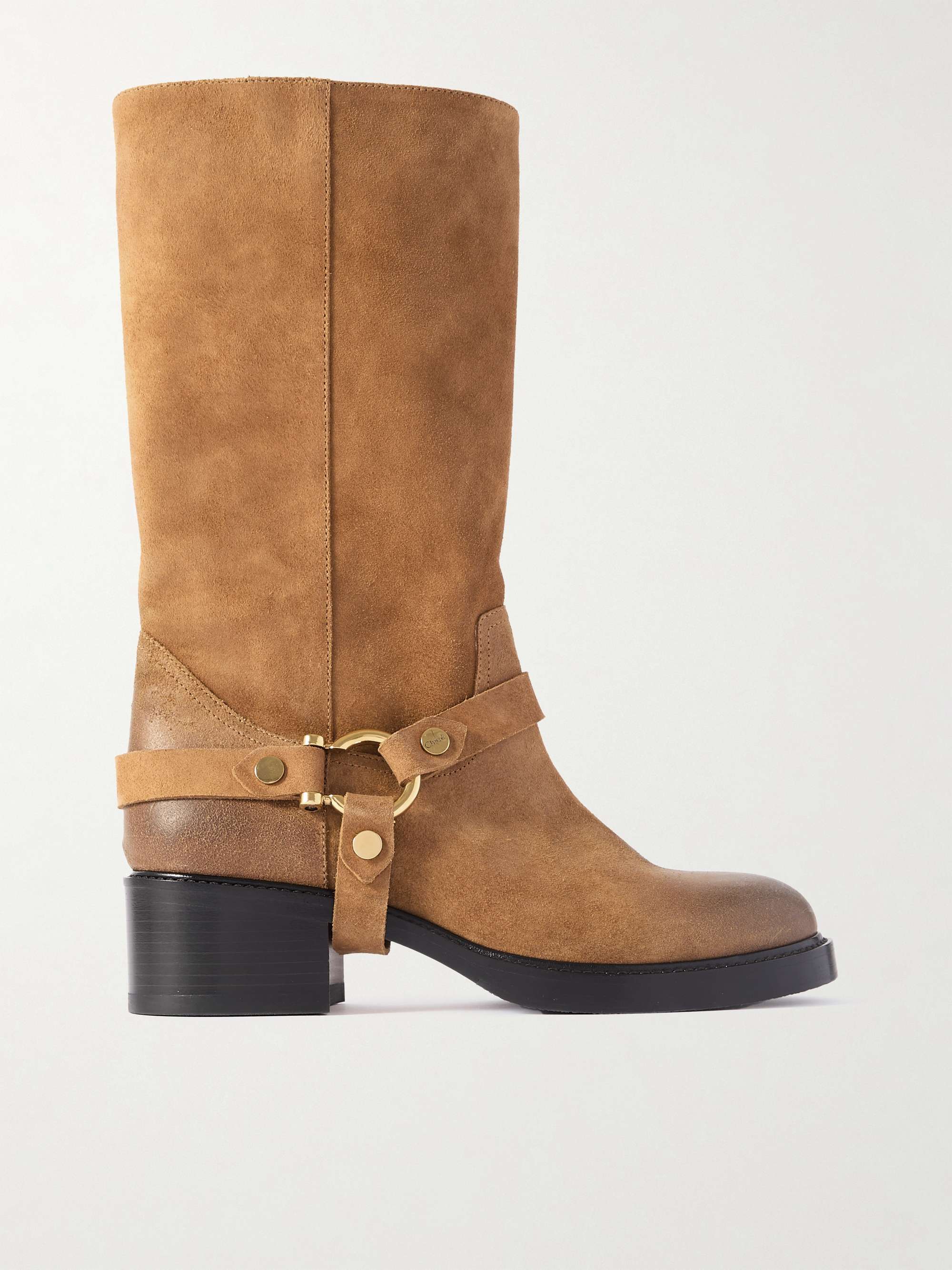 Dakota Buckled Suede Ankle Boots