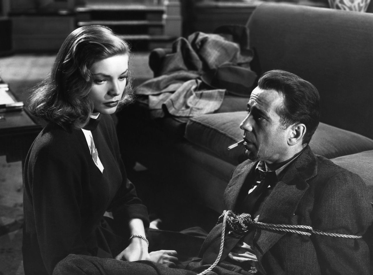 Lauren Bacall and her husband actor Humphrey Bogart star in The Big Sleep.