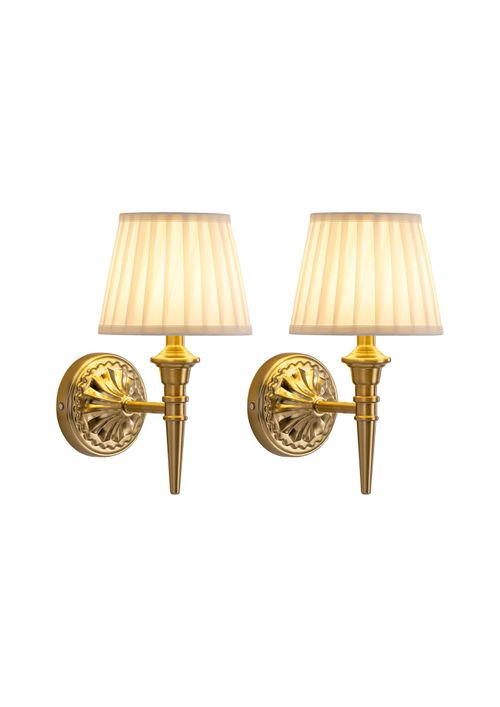 Cordless Led Wall Sconces With Fabric Shade