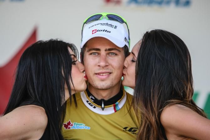 Peter Sagan (Cannondale) spends another day in the yellow jersey.