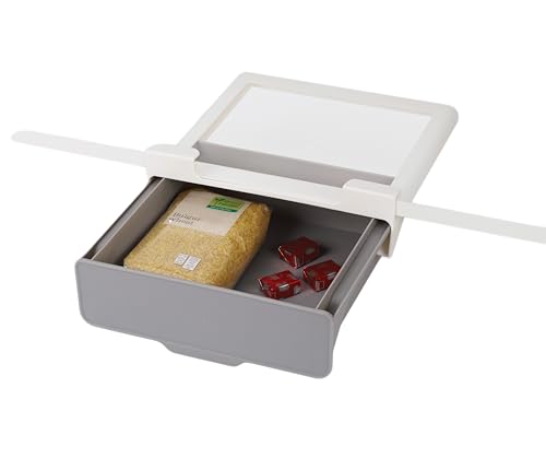 Joseph Joseph Cupboardstore Under Shelf Drawer Kitchen Cabinet Storage Organizer, Space Saving, Gray/ White