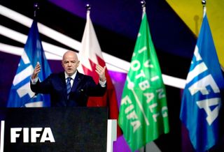 FIFA president Gianni Infantino addresses the FIFA Congress