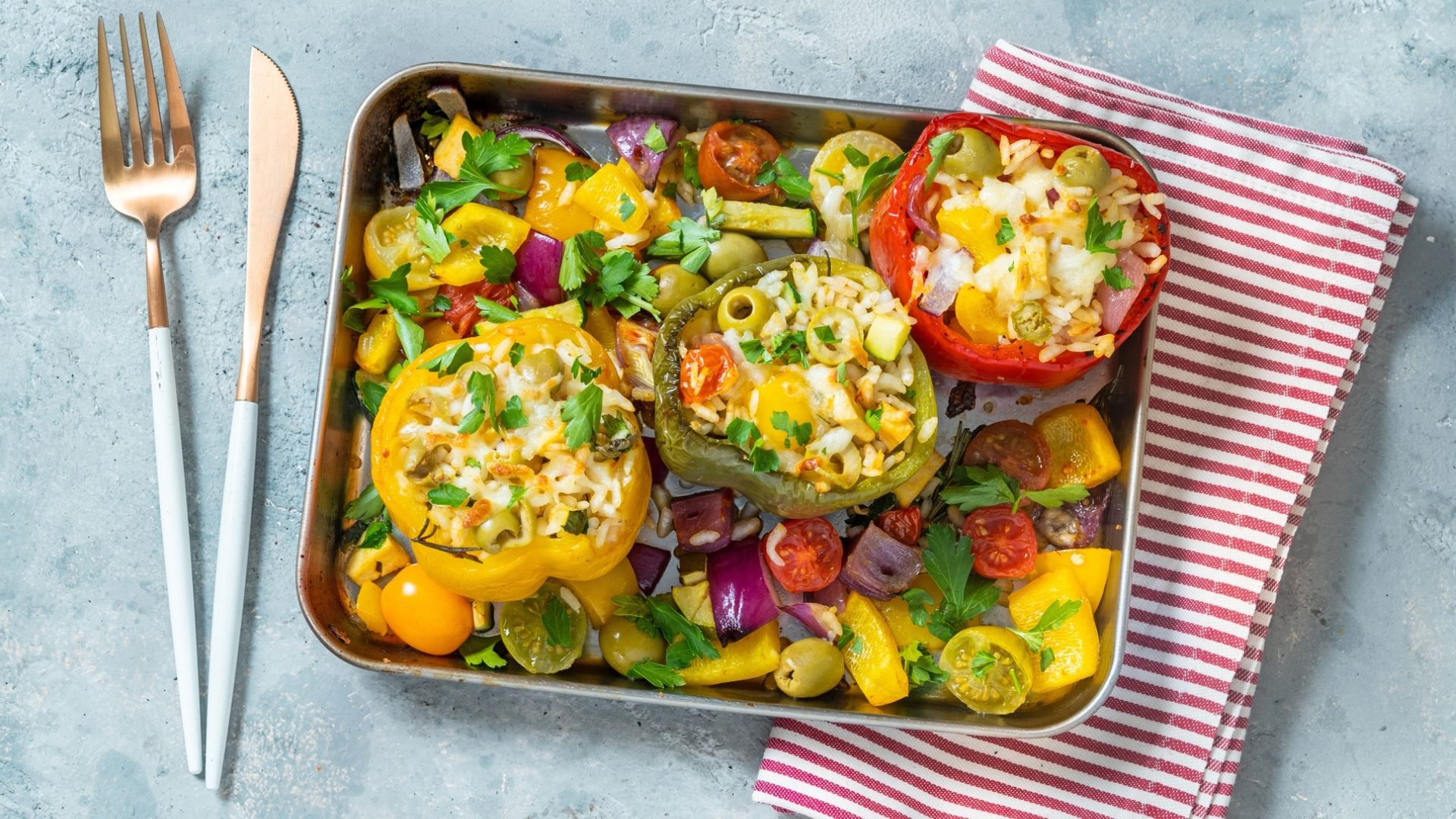 stuffed peppers with melted cheese