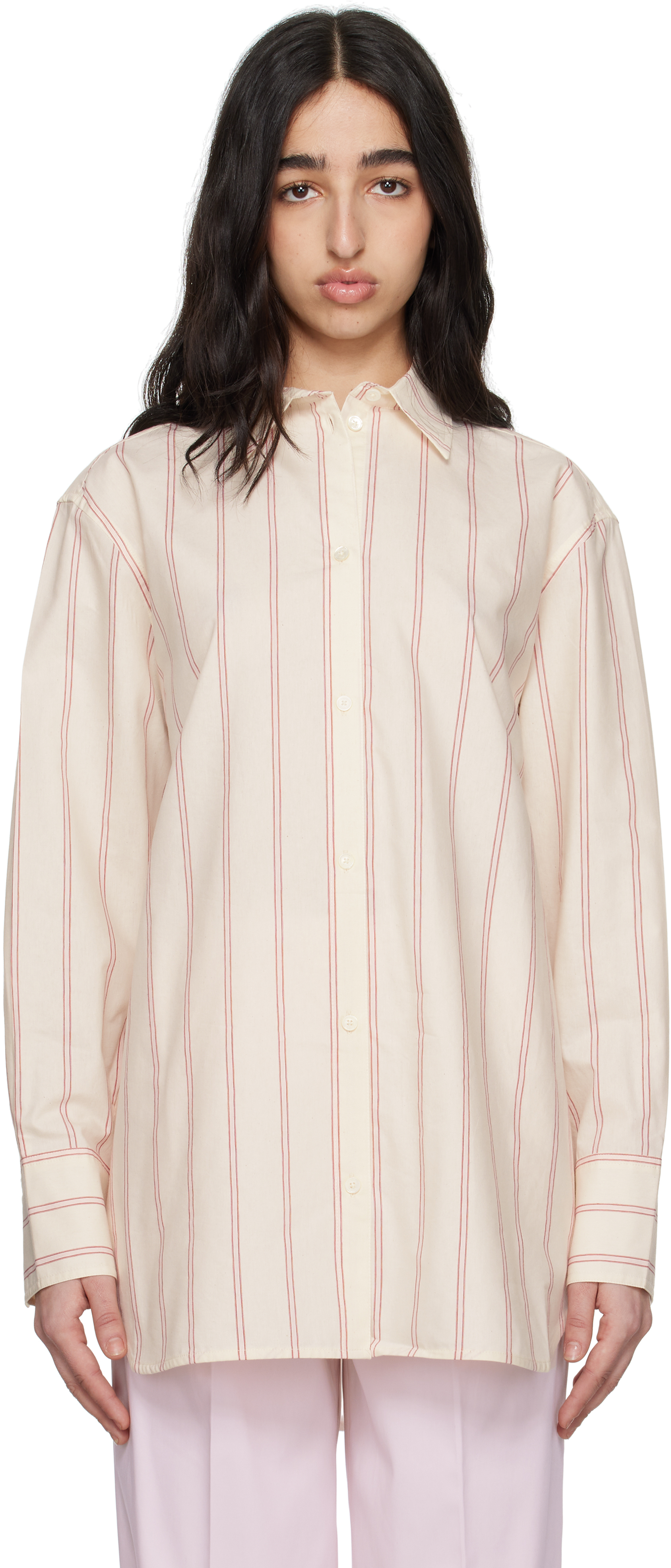 Off-White Relaxed Striped Shirt