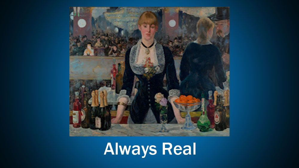 ACNH paintings: A BAR AT THE FOLIES-BERG&Egrave;RE BY &Eacute;DOUARD MANET
