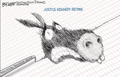 Political Cartoon U.S. Anthony Kennedy retirement Supreme Court political richter scale GOP