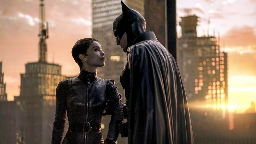 Batman and Catwoman talking