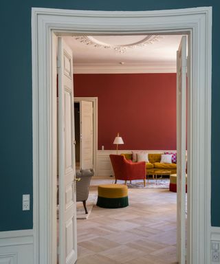 farrow and blue blue and red doorway entire home colors scheme