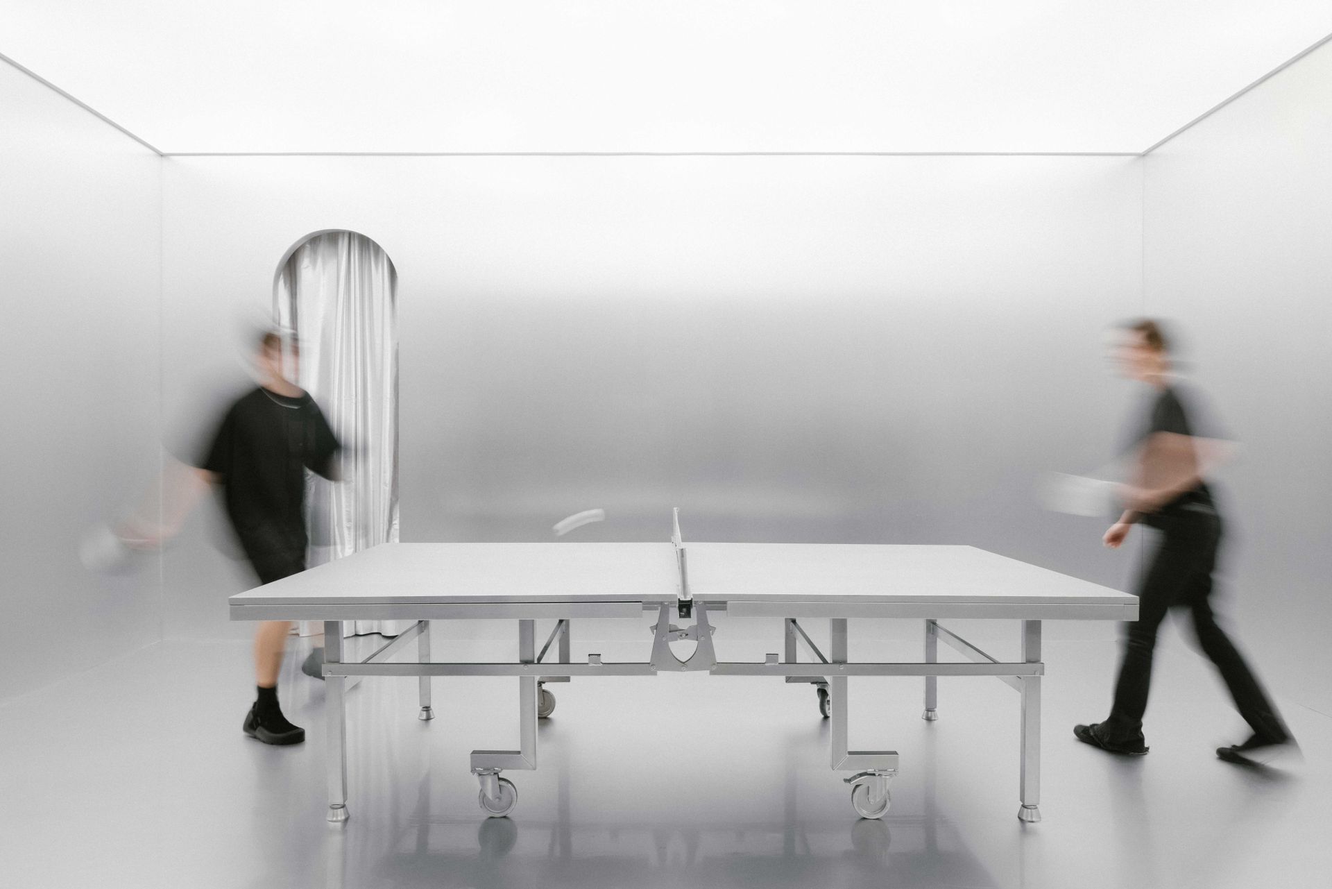 silver ping pong table