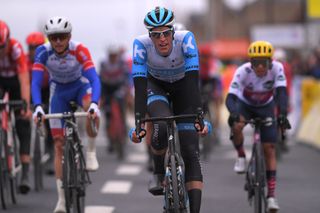 LA CHATRE FRANCE MARCH 10 Arrival Nils Politt of Germany and Team Israel StartUp Nation during the 78th Paris Nice 2020 Stage 3 a 2125km stage from ChalettesurLoing to La Chtre ParisNice parisnicecourse PN on March 10 2020 in La Chatre France Photo by Luc ClaessenGetty Images