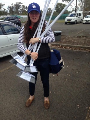 Jenny with the 'trotting poles'
