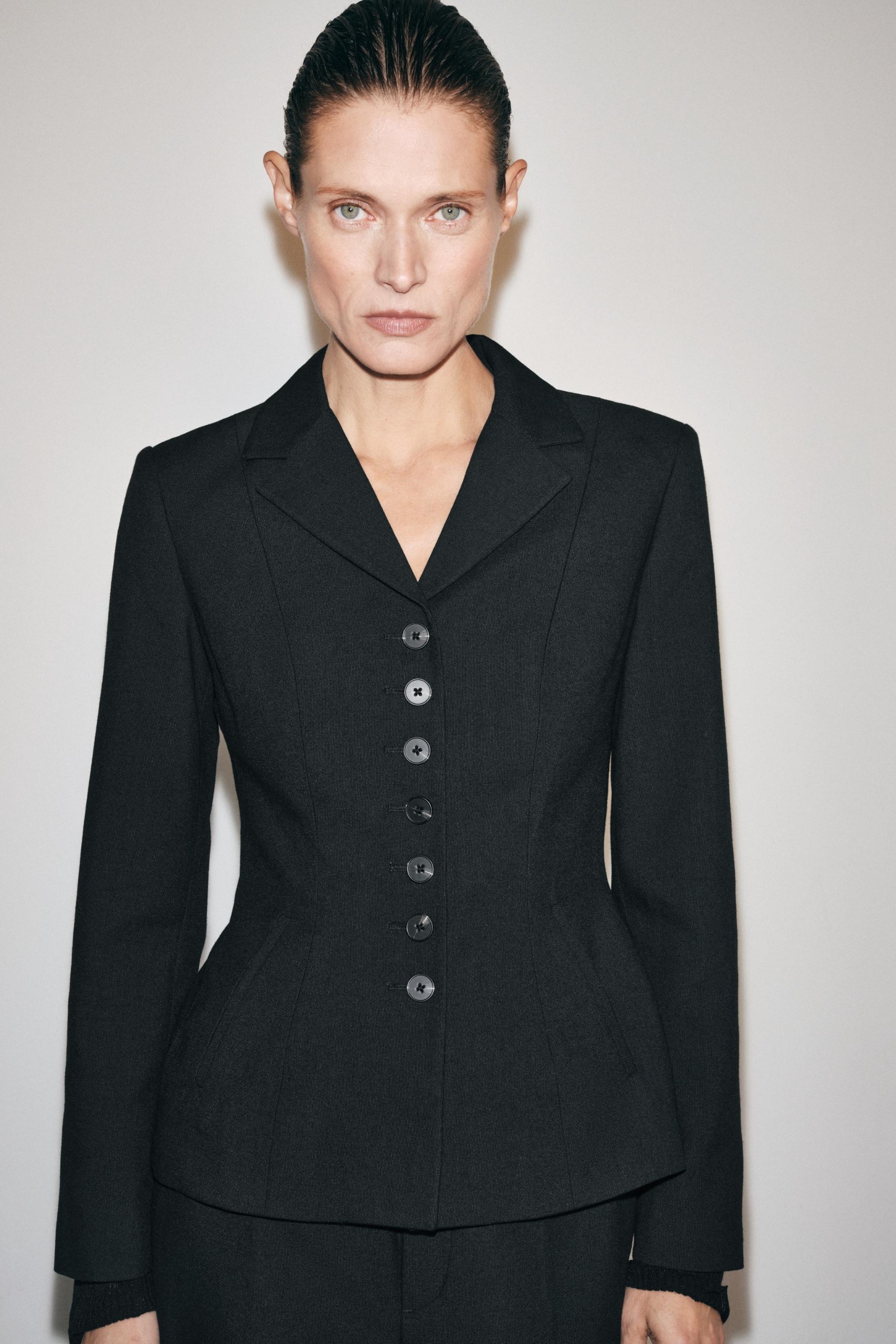 Zw Collection Cropped Fitted Blazer - Black - Xs