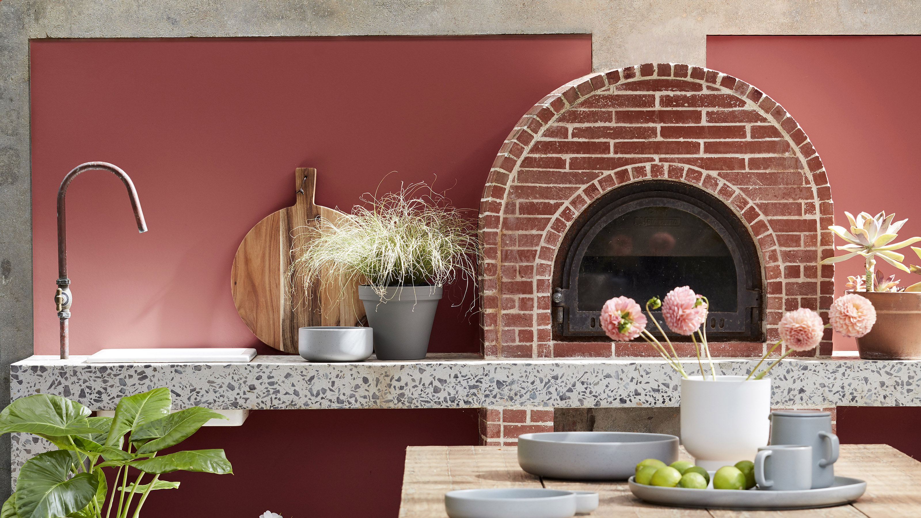 Little Greene colourful outdoor kitchens